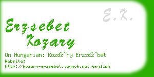 erzsebet kozary business card